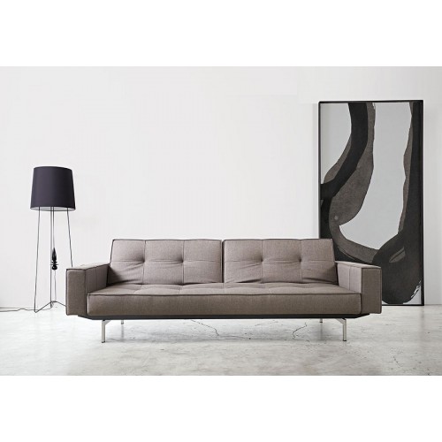 Kavč SPLITBACK SOFA BED z rokonasloni in s kromiranimi nogicami