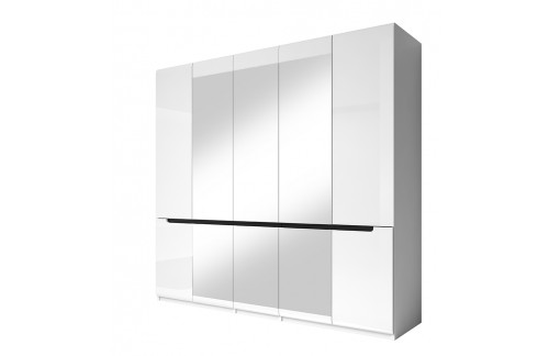 5-DELNA GARDEROBNA OMARA HEKTOR - BELA/BELA VISOK SIJAJ