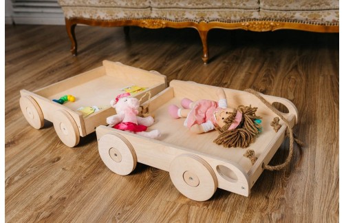 MONTESSORI VOZIČEK ZA IGRAČE (NATUR)