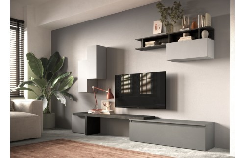 Sodobna stenska TV enota z omaricami INFINITY 2.0 900033