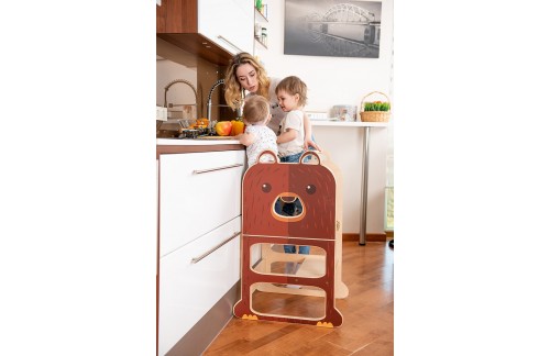 2V1 MONTESSORI STOLČEK POMAGALČEK ZA DVA - MEDVED