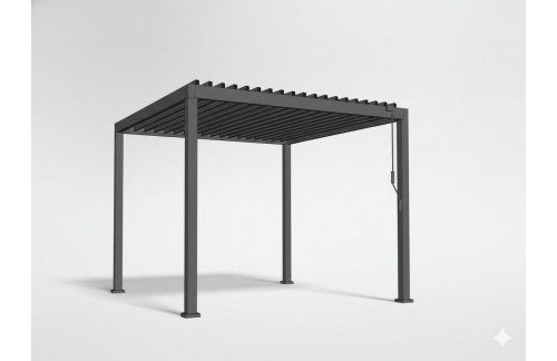 Aluminijasta vrtna pergola Leda (LED, siva, 3 x 3 m)