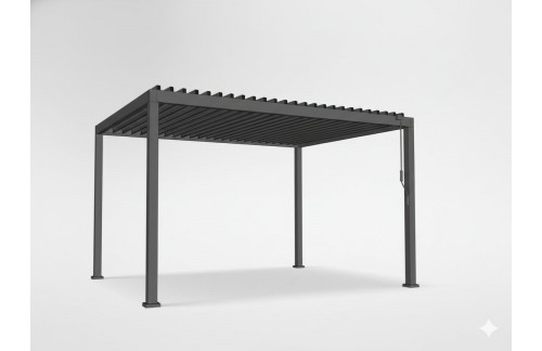 Aluminijasta vrtna pergola Lena (LED, siva, 3 x 4 m)
