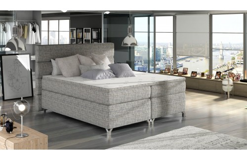 Boxspring postelja Amadeo z LED osvetlitvijo in shrambo
