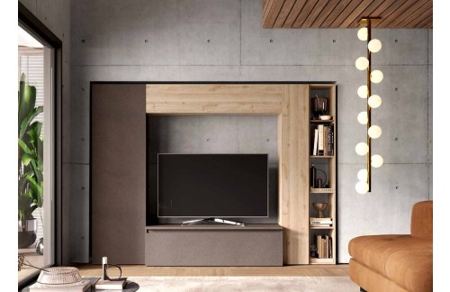 Bronasta TV omarica z hrastom INFINITY 2.0 900009-BRK