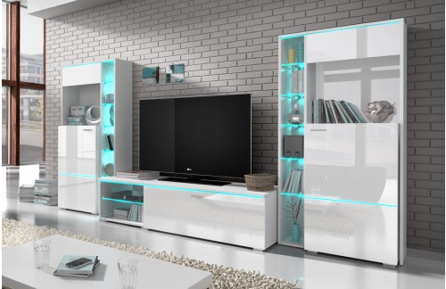 Dnevna soba Anton  (bela, visoki sijaj)- AKCIJA