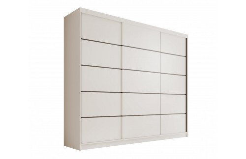 Drsna omara Andy 250 cm z 3 vrati - BELA
