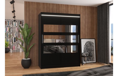 Drsna omara z ogledalom in LED osvetlitvijo FLORENTO 150