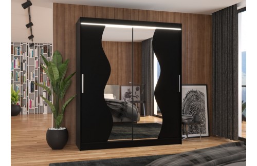 Drsna omara z ogledalom in LED osvetlitvijo MEDISON, 180 cm