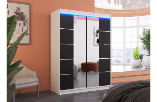 Drsna omara z ogledalom in LED osvetlitvijo NORDIC 150 (več barv)