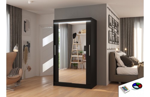 Drsna omara z ogledalom TIBAGO, 120 cm