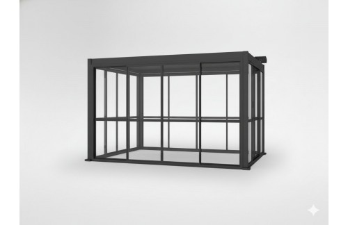 Drsna vrata Lira (polikarbonat, za pergolo, siva, 4 m)