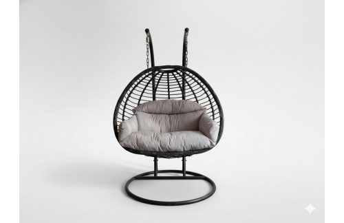 Dvosed viseči fotelj Gaspar (siv)