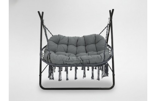 Dvosed viseči fotelj Polan (antracit)