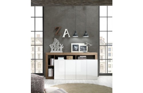 Elegantna bela komoda s 4 vrati HAMBURG 209030-08MR