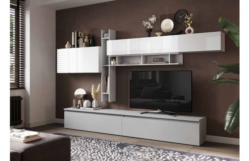 Elegantna TV omarica bela/siva INFINITY 2.0 900032-BIGE