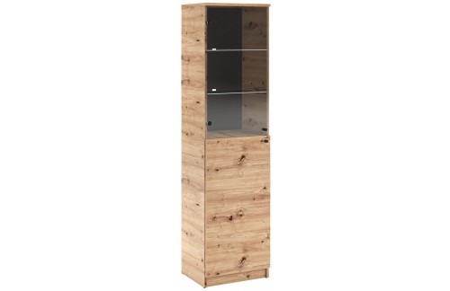 Elegantna vitrina Evi II z LED osvetlitvijo - HRAST ARTISAN-HRAST