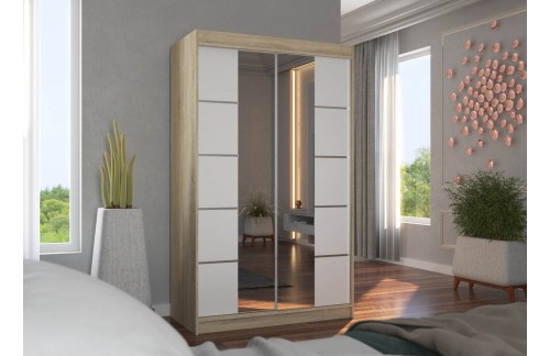 GARDEROBNA OMARA GENUA (VEČ BARV)-Sonoma hrast/bela