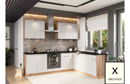 KOTNI KUHINJSKI SET ISABEL 200X260 CM - SIVA