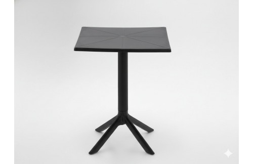 Kvadratna vrtna mizica Malan 60 x 60 cm (črna)