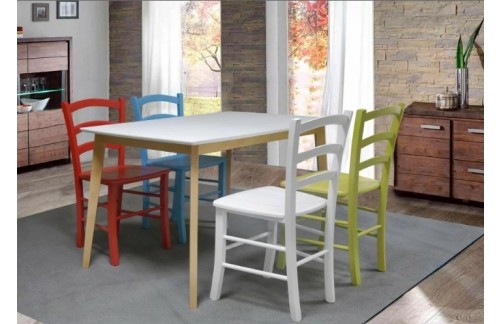 AKCIJSKI SET ADIEU - miza COOL 138x80 s poškodbo + 4x stol PAESANA