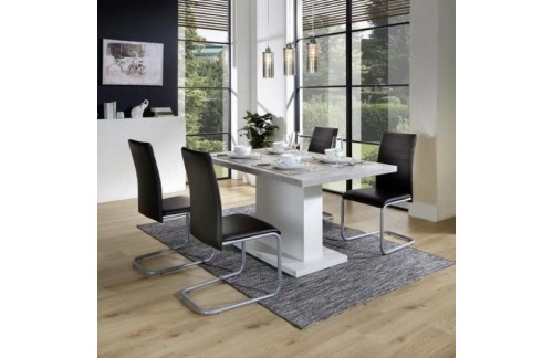 Jedilna Miza LARA 2, bela-cement (SLABA EMBALAŽA)