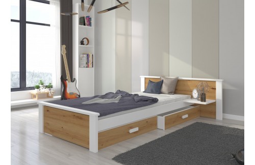 Mladinska postelja ALDEX SHELF z dvema predaloma 180x80 cm