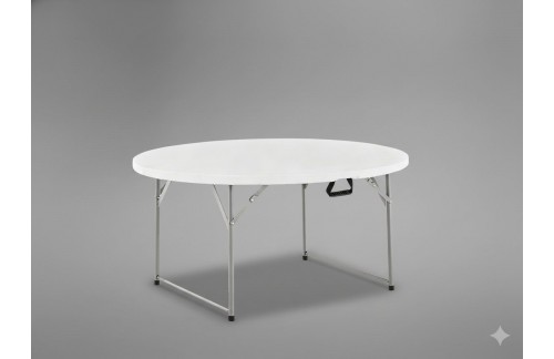 Okrogla zložljiva miza Eventa (bela)