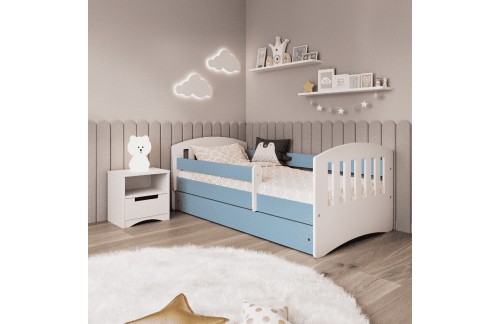 OTROŠKA POSTELJA EMA 160X80 (VEČ BARV)-Bela/Modra