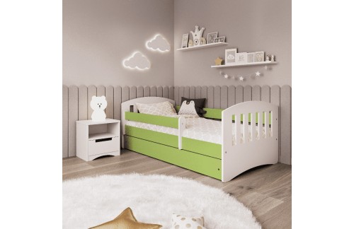OTROŠKA POSTELJA EMA 180X80 (VEČ BARV)-Bela/Zelena