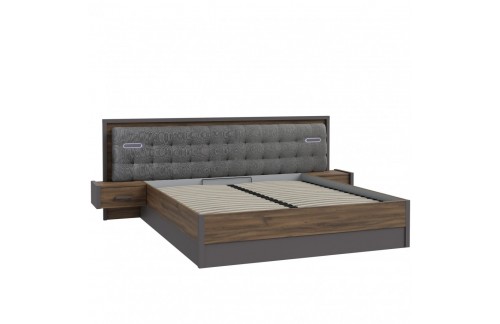 Postleja PEMBURY 180x200 DLCL5182B-M778 (temni hrast + siva)