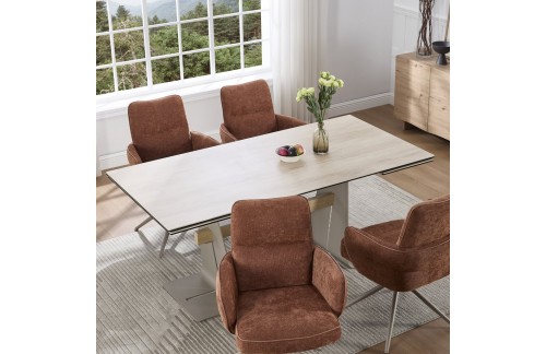 Raztegljiva jedilna miza NIMIS (rjava)