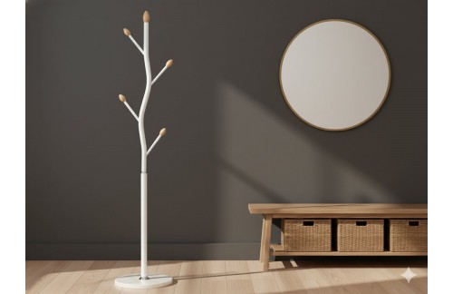 Samostoječi obešalnik Brin (bel)