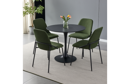 AKCIJSKI SET INTER – okrogla miza INTERLAKEN 2 + 4 stoli KELIN (zelena)