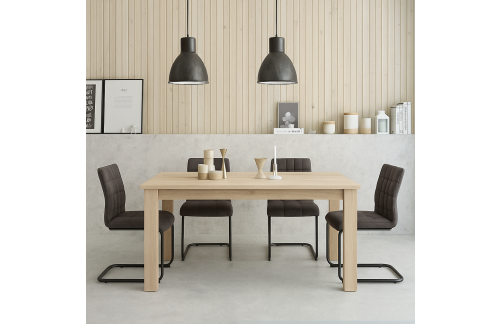 AKCIJSKI SET KONGO 1 – miza KONGO sonoma 140×80 + 2 stola OTAL (temno siva) + 2 stola KITTY II (temno siva)