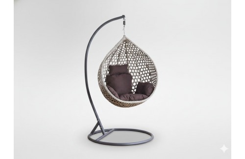 Viseči fotelj Biser S (siva/rjava)
