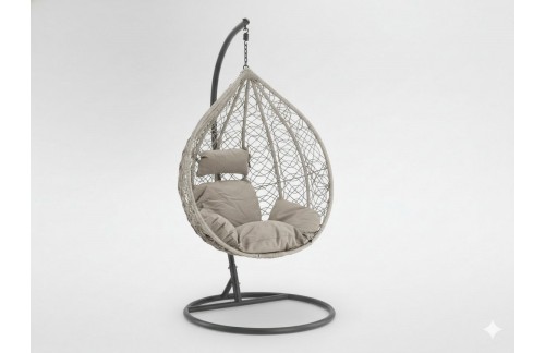 Viseči fotelj Miven (svetlo siv s sivo blazino)