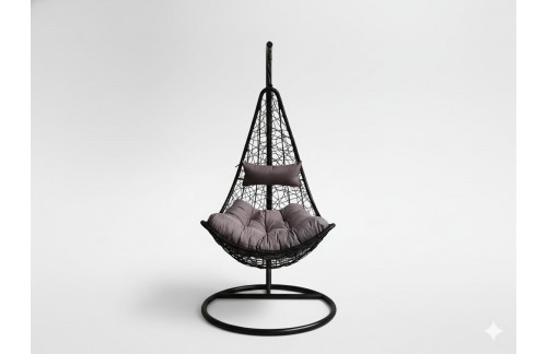 Viseči fotelj Žan S (črna/siva)