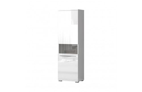 VISOKA VITRINA RADDA PIANO V60XV-1KS Z OSVETLITVIJO - BELA