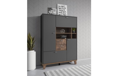 VISOKA VITRINA OSLO - SIVA ZADNJI KOS