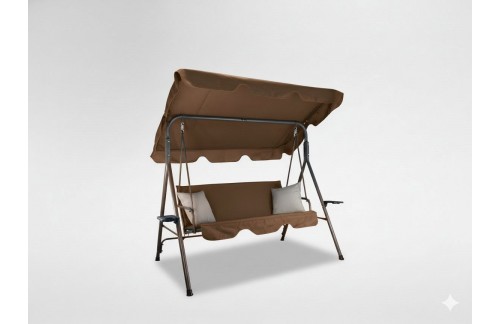 Vrtna gugalnica A-Type z držali za pijačo (rjava/bež)