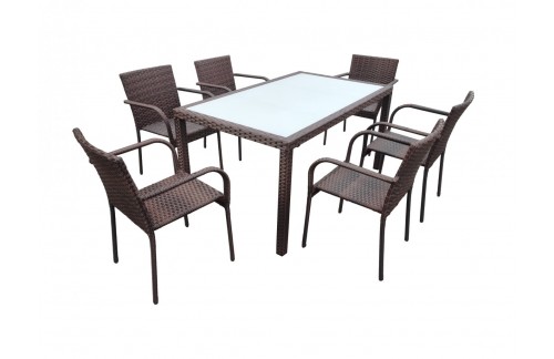 Vrtna jedilna garnitura AVVICENTE (rjava)