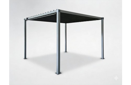 Vrtna pergola Sena (z jekleno streho, siva, 3 x 3 m)