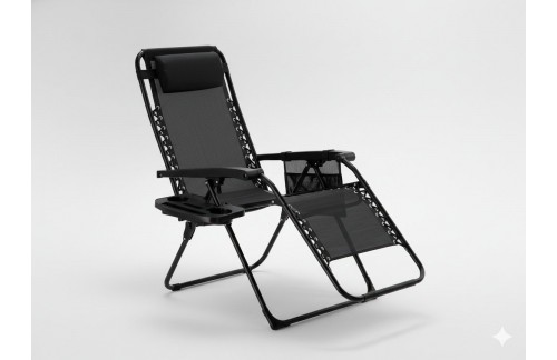 Vrtni ležalnik Ridi (črna/natur)