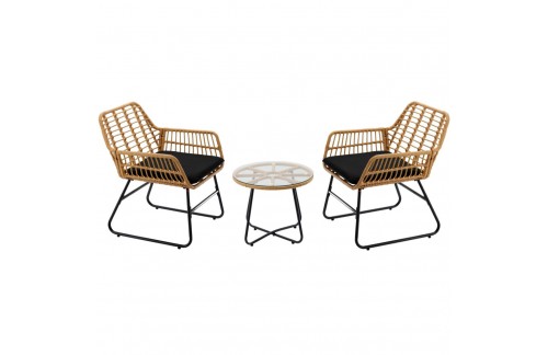 Vrtni lounge set Delano (rjav/črn)