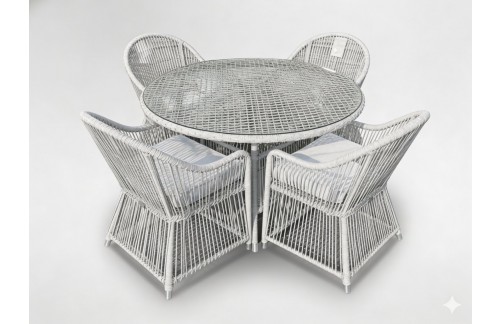 Vrtni set Rana (siv, 4 fotelji in mizica)