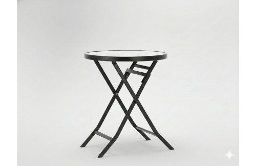 Zložljiva okrogla mizica Basil 60 x 70 cm (črna)