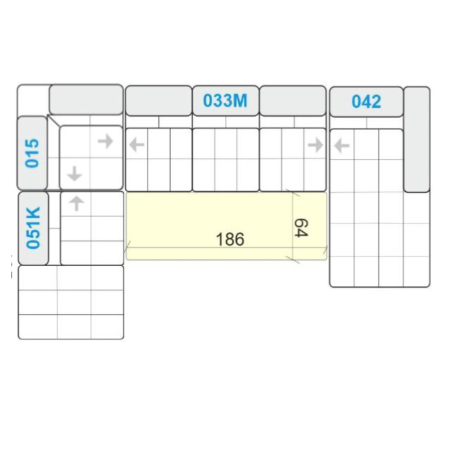 Trosed U levi (385x235cm) - +21,70 €